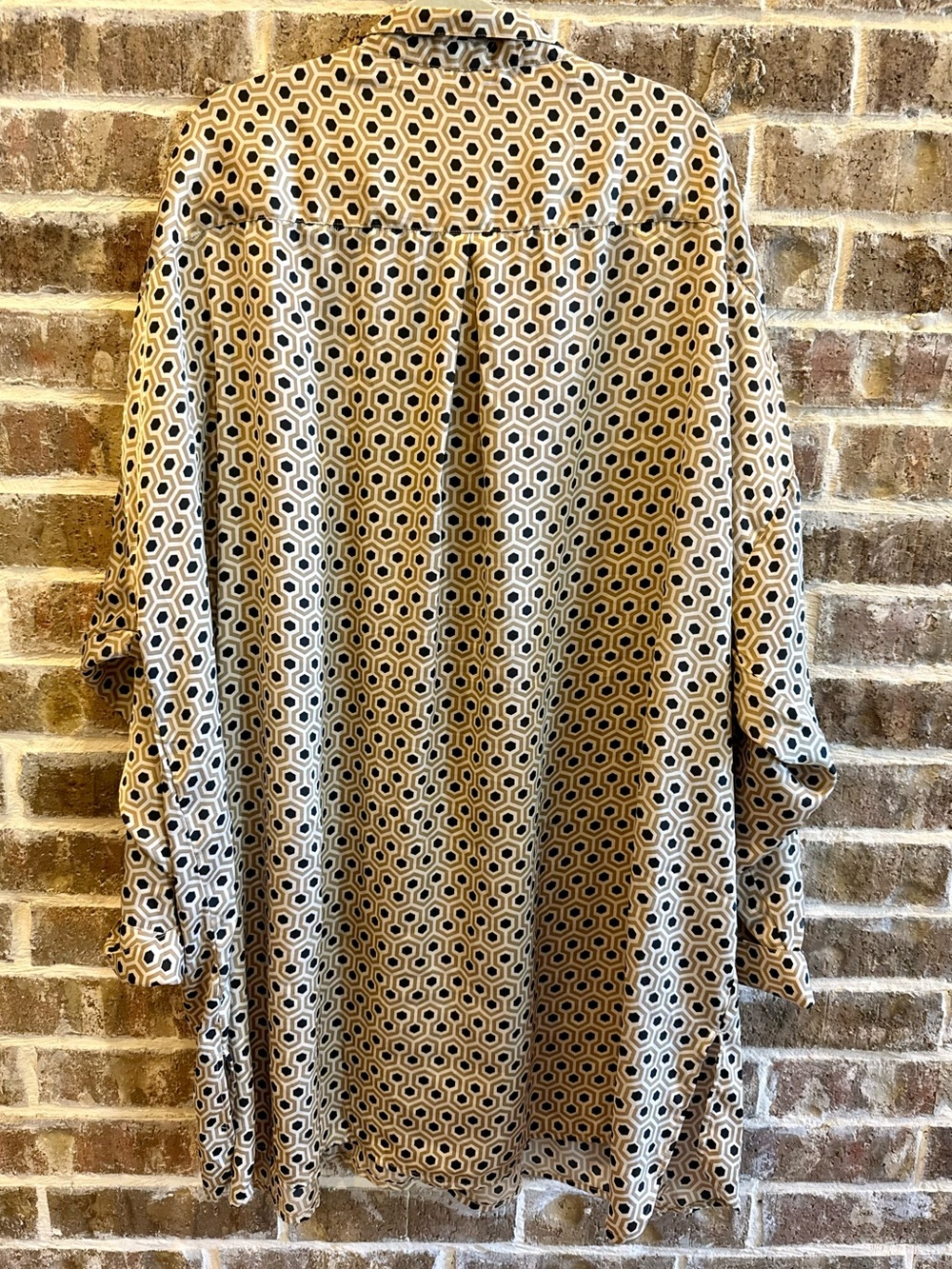 Ellos Geometric Honeycomb Button Front Tunic Shirt Dress 🌸🌺🌸 32
